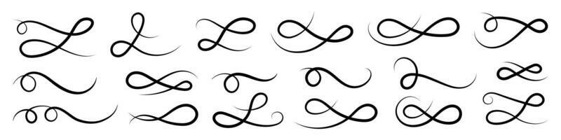 Flourishes, swirls, decorative elements vector collection.