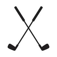 Pair of iron or wedge golf club flat vector icon for sports apps and websites