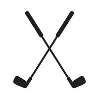 Pair of iron or wedge golf club flat vector icon for sports apps and websites