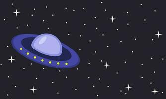 Space and ufo, background, vector. vector