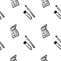 Brushes and eye shadow, seamless pattern, vector. vector