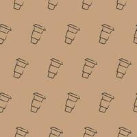 Coffee cups, seamless pattern, vector. vector