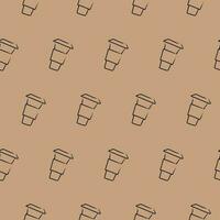 Coffee cups, seamless pattern, vector. vector