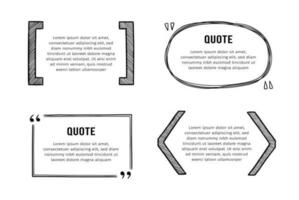 Quote box sketch, text frame set vector