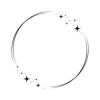 Star circle frame. Wreath round vector