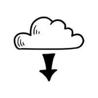 Doodle data server, download cloud vector