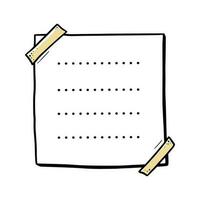 Hand drawn paper memo sticky. Doodle vector