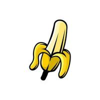 yellow banana fruit illustration vector