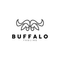 Buffalo Logo, Livestock Farm Animal Vector, Buffalo Head Design Simple Template Silhouette vector