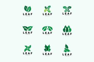 Green Leaf Logo, Ecology Natural Plant Vector, Nature Design, Illustration Template Icon vector