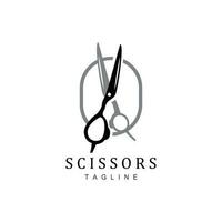 Scissors Logo, Shaver Vector, Simple Barber Shop Design, Icon, Background, Symbol, Template vector