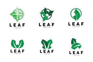 Green Leaf Logo, Ecology Natural Plant Vector, Nature Design, Illustration Template Icon vector