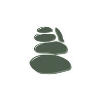 Stone Logo, Vector Zen Meditation Stone Balance Tranquility, Yoga Minimalist Simple Design, Silhouette Illustration