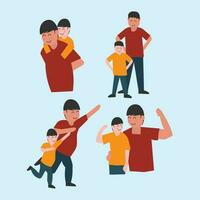 Flat illustrations of Father's Day vector