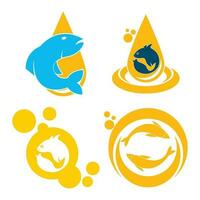 pescado petróleo icono logotipo, ilustración diseño modelo vector. vector