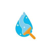 Glass cleaning tool icon logo illustration template design. vector