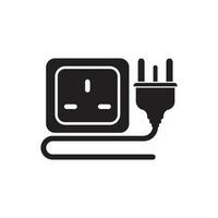 Electric plug icon logo illustration design template. vector