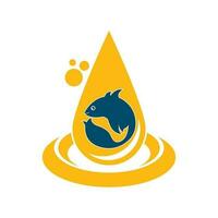 pescado petróleo icono logotipo, ilustración diseño modelo vector. vector