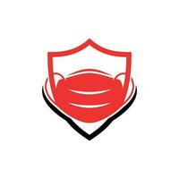 Mask with shield vector logo template. design use shield symbol. Suitable for preventive.