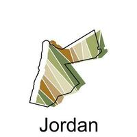 geographical map of Jordan, Vector Design Template. Editable Stroke