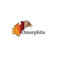 omorphita town country map, map of turkey region and flag for your company vector