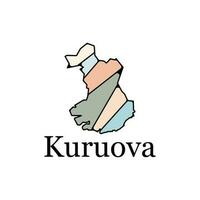 Kuruova Map. State and district map of Kuruova Turkey. Detailed map of  city administrative area. Royalty free vector illustration. Cityscape