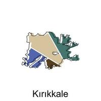 mapa de kirikkale provincia de pavo, mundo mapa internacional vector modelo con contorno gráfico bosquejo estilo aislado en blanco antecedentes