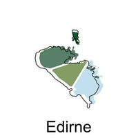 Edirne map on white background, Turkey map flat icon, vector illustration design template