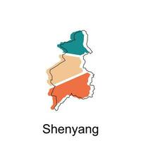 High detailed vector map of Shenyang modern outline, Logo Vector Design. Abstract, designs concept, logo, logotype element for template.