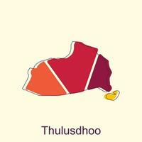 Map of Thulusdhoo geometric colorful with outline modern icon, vector illustration design template