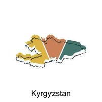 Map city of Kyrgyzstan political map of administrative divisions illustration design template vector