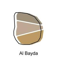 mapa de Alabama bayda provincia de Yemen ilustración vector diseño plantilla, adecuado para tu compañía, geométrico logo diseño elemento