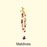Map of Maldives Vector illustration icon with simplified map of Republic of Maldives, illustration design template