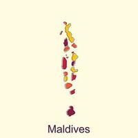 Map of Maldives Vector illustration icon with simplified map of Republic of Maldives, illustration design template