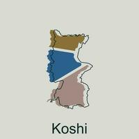 Map of Koshi geometric outline illustration design, country of Nepal map vector design template