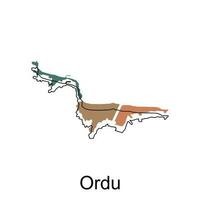 Map of Ordu Province of Turkey, World Map International vector template with outline graphic sketch style isolated on white background