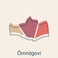 vector map of Omnogovi modern outline, High detailed vector map Mongolia illustration vector Design Template, suitable for your company