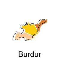 mapa de burdur ilustración diseño. Turquía mundo mapa internacional vector modelo