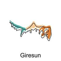 Giresun map on white background, Turkey map flat icon, vector illustration design template