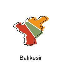 Balikesir world map vector design template, graphic style isolated on white background, suitable for your company