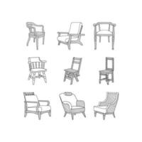 icono conjunto de silla diseño ilustración modelo vector, adecuado para tu empresa vector