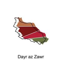 Map of Dayr Az Zawr vector illustration design template, on a white background. Map for infographic and geographic information.