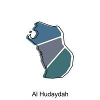 mapa de Alabama hudaydah provincia de Yemen ilustración diseño, mundo mapa internacional vector modelo con contorno gráfico bosquejo estilo aislado en blanco antecedentes