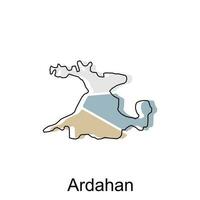 mapa de Ardahan provincia de pavo, mundo mapa internacional vector modelo con contorno gráfico bosquejo estilo aislado en blanco antecedentes