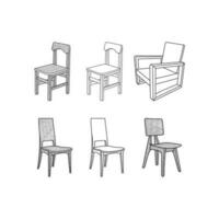 set of Chair furniture icon line illustration collection, With modern vector concept. suitable for your company