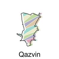 Vector graphic of Qazvin map, Iran Country Vector Design Template isolated on White background