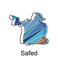 Safed on a geographical map icon design, Map is highlighted on the Israel country, illustration design template vector