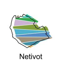 vector file map of Netivot, Outline Map of Israel country Vector Design Template. Editable Stroke