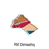 Map of Rif Dimashq vector illustration design template, on a white background. Map for infographic and geographic information.