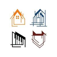 Set of Architecture logo design template, building architect construction logo vector, suitable for your company vector